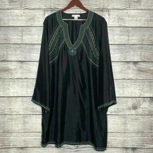 Embellished silk dress or long tunic